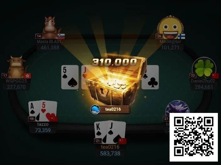 【EV扑克】开赛仅一小时！中国选手tea0216斩获Top神秘赏金，超越冠军成最大赢家！