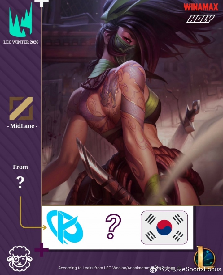 外媒爆料:一位效力于LPL的擅长阿卡丽韩国选手将加盟KC