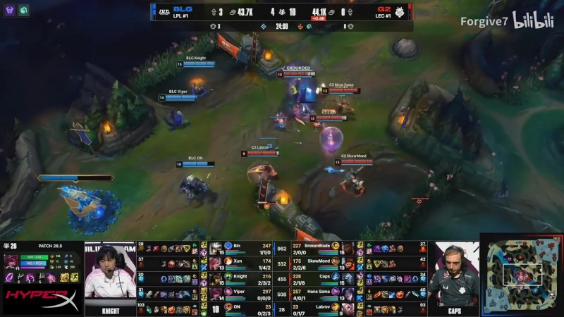 LCP解说看BLG战胜G2夺冠服了：我看谁还敢质疑bin哥不是世一上？