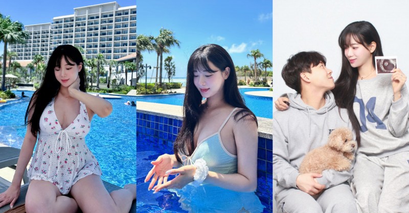 孕肚藏不住性感曲线!起亚虎女神金韩拿甜嫁不到 1 年就有喜,孕期写真美艳依旧!